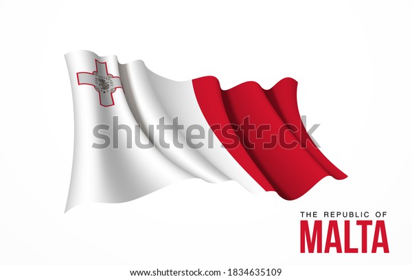 Malta Flag State Symbol Isolated On Stock Illustration 1834635109