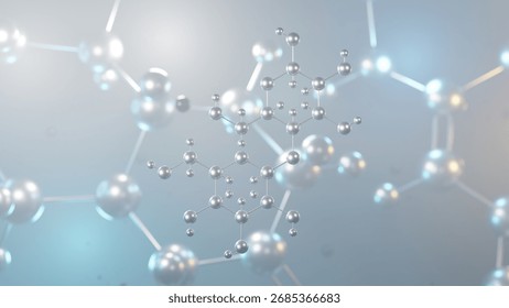 maltose molecular structure, 3d model molecule, disaccharide structural chemical formula view from a microscope
