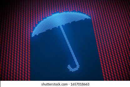 Malware and cyber attack protection concept 3D illustration