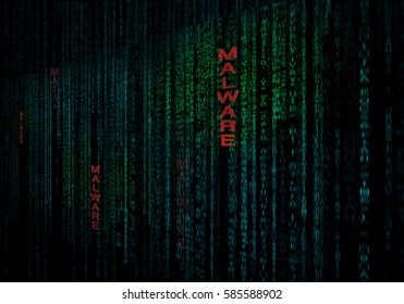 malware cyber background as concept of data security protection