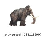 Mammoth on white background. This is a 3d render illustration