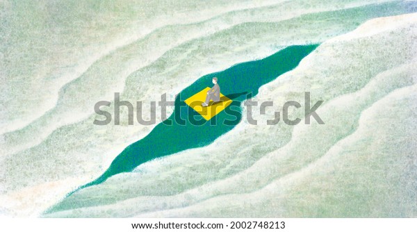 A Man
alone with a surreal sea, sadness depression solitude loneliness
lost and sorrow concept art, conceptual painting, graphic design
minimal style, imagination
landscape