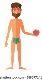Embarassed Naked Man - Royalty Free Clip Art Illustration