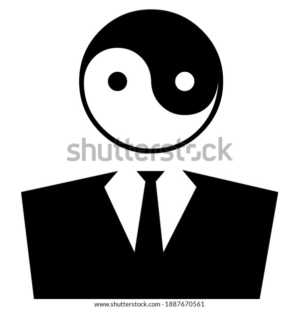 \
Man avatar with yin\
yang symbol as\
head