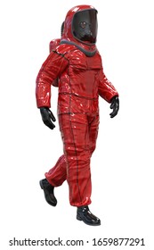 Man In A Biohazard Suit Isolated On White 3d Illustration