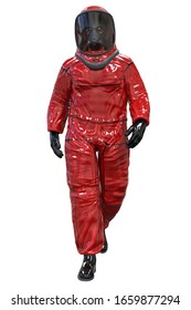 Man In A Biohazard Suit Isolated On White 3d Illustration