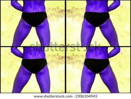 
Man buttock on the side of the beach of Sousse Tunisia sign illustration pop-art background icon with color spots