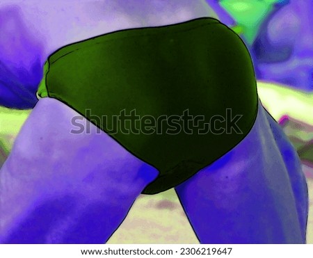 
Man buttock on the side of the beach of Sousse Tunisia sign illustration pop-art background icon with color spots