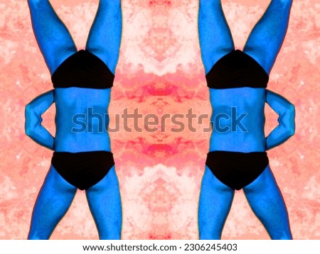 
Man buttock on the side of the beach of Sousse Tunisia sign illustration pop-art background icon with color spots