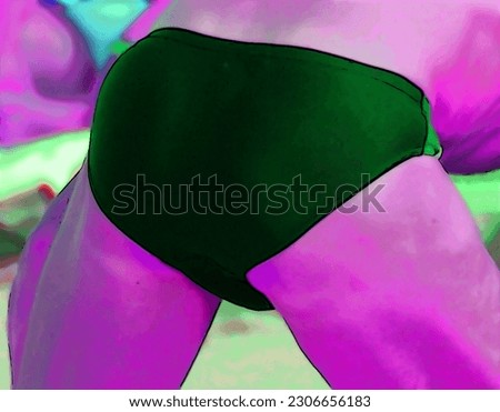 
Man buttock on the side of the beach of Sousse Tunisia sign illustration pop-art background icon with color spots