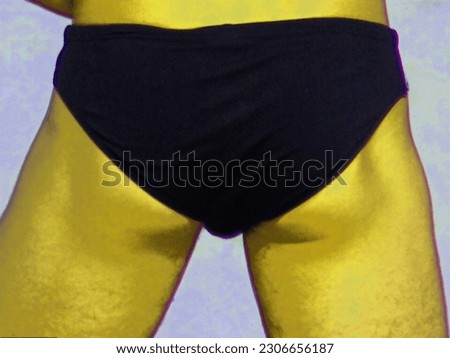 
Man buttock on the side of the beach of Sousse Tunisia sign illustration pop-art background icon with color spots
