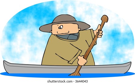 Man In A Canoe