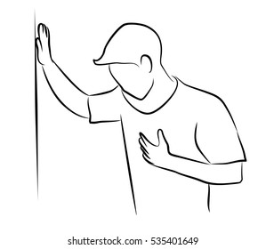 Man Chest Pain Hanging Wall Stock Illustration 535401649 | Shutterstock