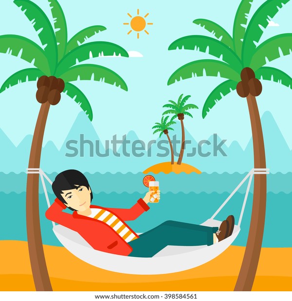 Man Chilling Hammock Stock Illustration 398584561 | Shutterstock