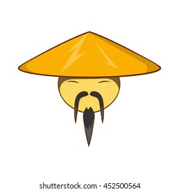 Man Chinese Conical Hat Icon Cartoon Stock Vector (Royalty Free) 444781393