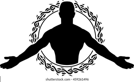 man in circle 3. raster version