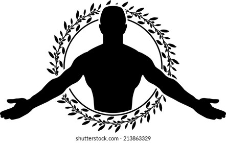 man in circle. second variant. raster version