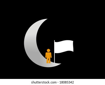 Man conquering the moon.