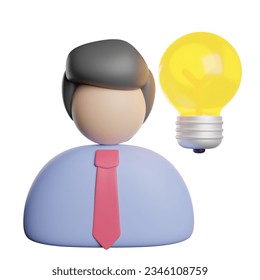 Man Creative Idea 3D Rednering Illustration