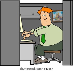 Clipart Illustration Home Office Worker Stock Illustration 37414 ...