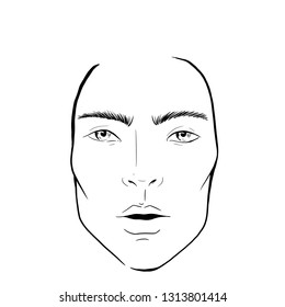 160 Men face chart makeup artist blank. template Images, Stock Photos ...