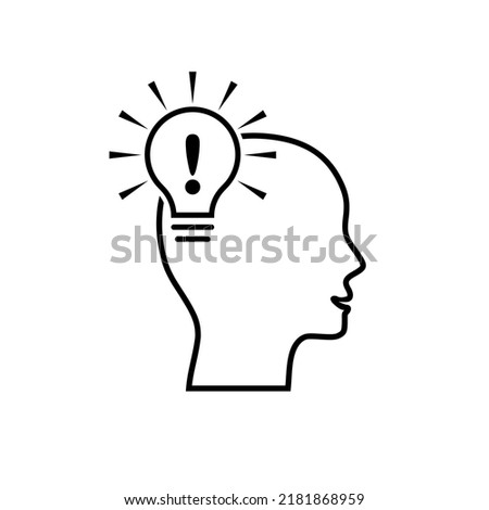 Man face human head creative idea symbol isolated on white background