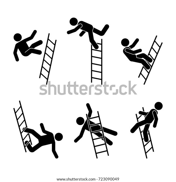 Man Falling Off Ladder Stick Figure Stock Illustration 723090049