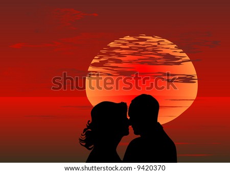 Similar – Two people watching the sunset