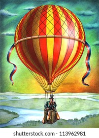 A Man In A Hot Air Balloon