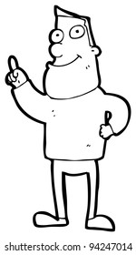 man with idea cartoon (raster version)