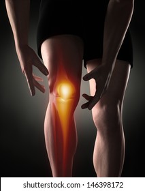 Man knee pain concept