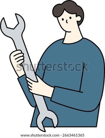 a man with a large spanner
