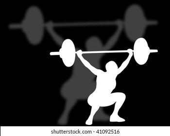 Man Lifting Weights As Symbol Of Olympic Sport