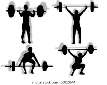 Man Lifting Weights As Symbol Of Olympic Sport