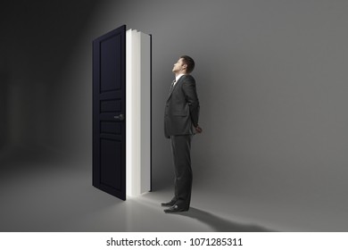 Man Looking Abstract Open Door Book Stock Illustration 1071285311 ...