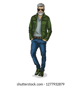  Or Man Model Dressed In Jeans Lather Jacket Shoes And Pullover