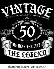 The Man The Myth The Legend 50th Birthday T-shirt Design