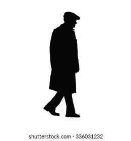 man old  silhouette in black