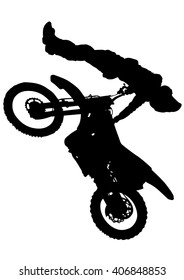 Sports Motocross Fmh Shadow Motorcycle Silhouette Stock Vector (royalty 