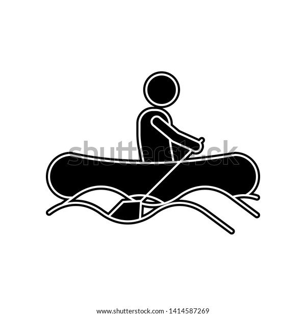 a man on an inflatable boat\
icon. Element of Camping for mobile concept and web apps icon.\
Glyph, flat icon for website design and development, app\
development