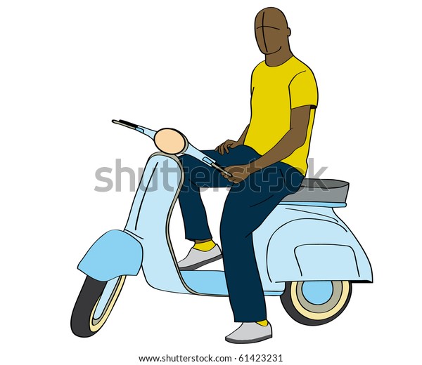 man on scooter\
silhouette