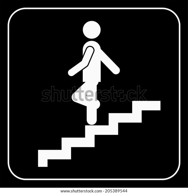 Man On Stairs Going Down Symbol Stock Illustration 205389544 | Shutterstock