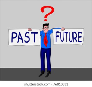 man with past-future concept