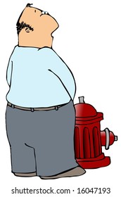Man Peeing On A Fire Hydrant