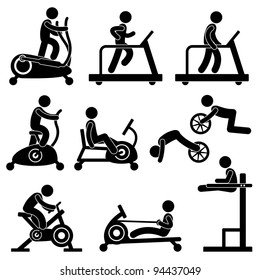 Man People Athletic Gym Gymnasium Fitness Exercise Healthy Training Workout Sign Symbol Pictogram Icon