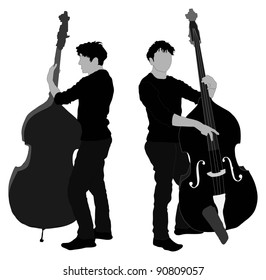 Man Playing Double Bass