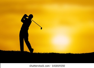 5,719 Man playing golf silhouette Images, Stock Photos & Vectors ...