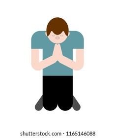 Man Praying On His Knees Prayer Stock Illustration 1165146088 ...