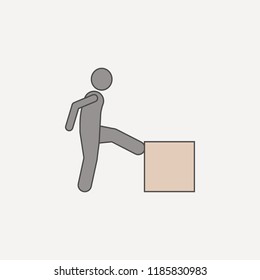 Man Pushes Box Foot 2 Colored Stock Illustration 1185830983 | Shutterstock