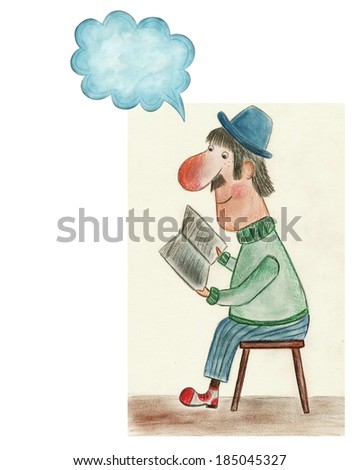Man reading paper and thinking